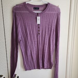 GAP Lavender Button-Down Ribbed Shirt XXL